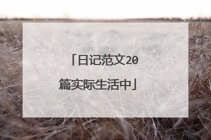 日记范文20篇实际生活中