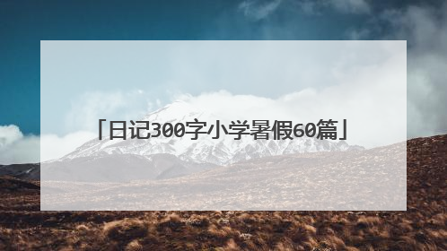 日记300字小学暑假60篇