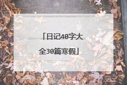 日记40字大全30篇寒假