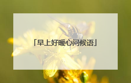 早上好暖心问候语