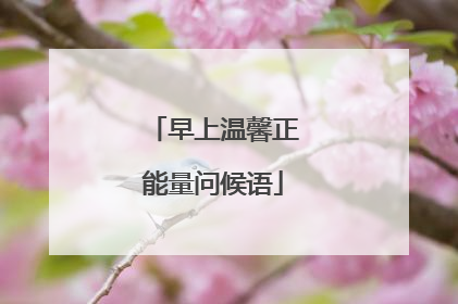 早上温馨正能量问候语