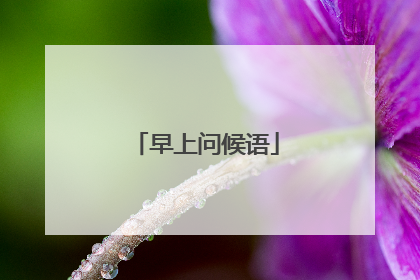早上问候语