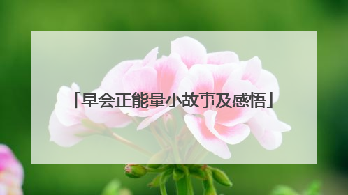 早会正能量小故事及感悟