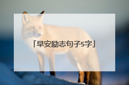 早安励志句子5字