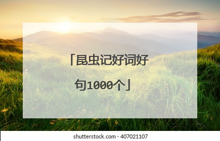 昆虫记好词好句1000个