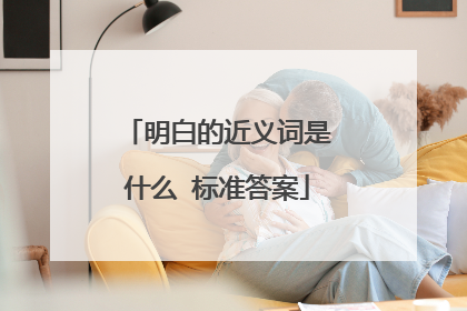 明白的近义词是什么 标准答案