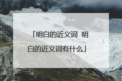 明白的近义词 明白的近义词有什么