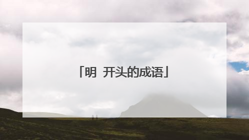 明 开头的成语