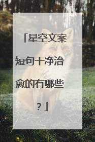 星空文案短句干净治愈的有哪些?