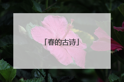 春的古诗