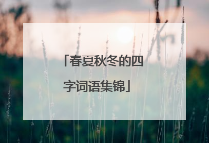 春夏秋冬的四字词语集锦