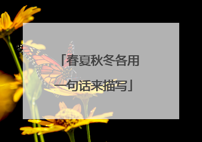 春夏秋冬各用一句话来描写