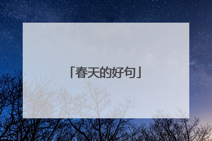 春天的好句