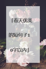 春天优美的短句子10字以内