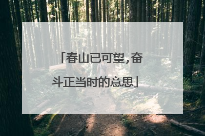 春山已可望,奋斗正当时的意思