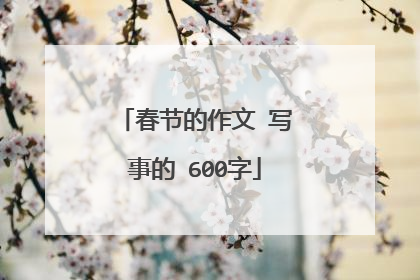 春节的作文 写事的 600字