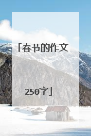 春节的作文250字