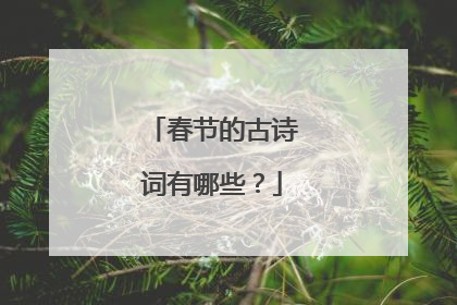 春节的古诗词有哪些？