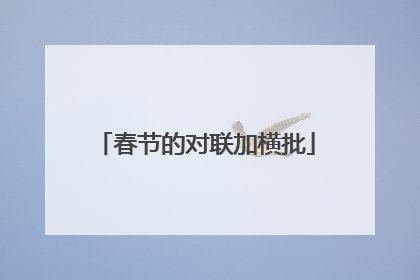 春节的对联加横批