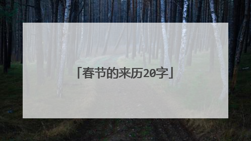 春节的来历20字