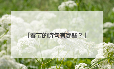 春节的诗句有哪些？