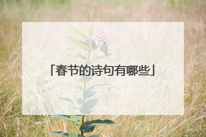 春节的诗句有哪些