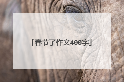春节了作文400字