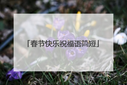 春节快乐祝福语简短