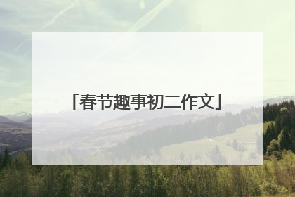 春节趣事初二作文
