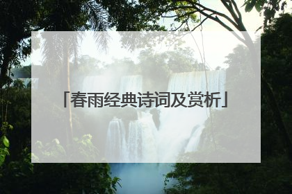 春雨经典诗词及赏析