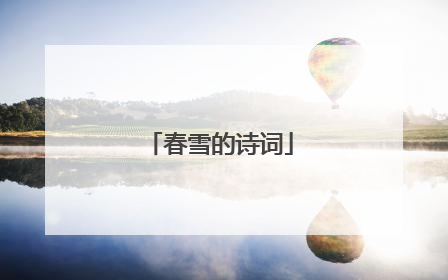春雪的诗词