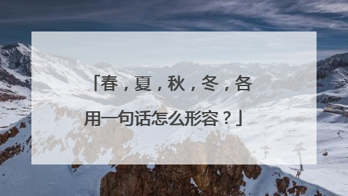 春，夏，秋，冬，各用一句话怎么形容？