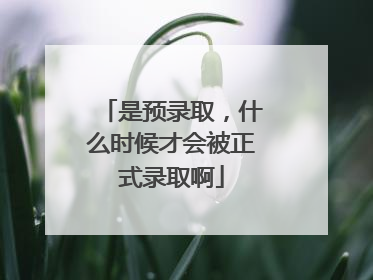 是预录取，什么时候才会被正式录取啊