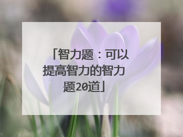 智力题：可以提高智力的智力题20道