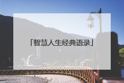 智慧人生经典语录