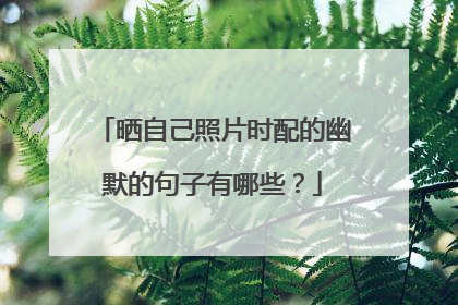 晒自己照片时配的幽默的句子有哪些？