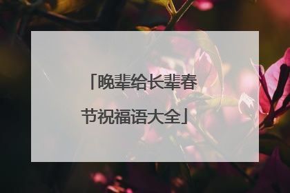 晚辈给长辈春节祝福语大全