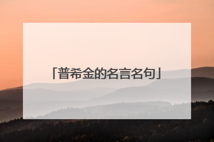普希金的名言名句