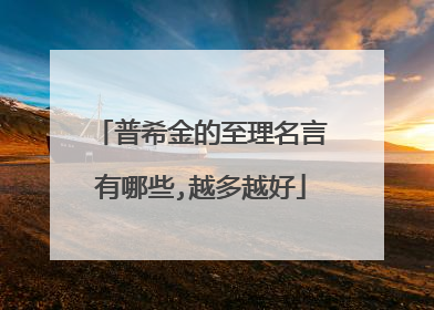普希金的至理名言有哪些,越多越好