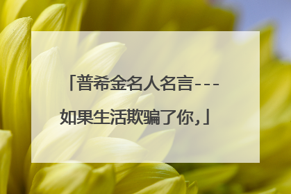 普希金名人名言---如果生活欺骗了你,