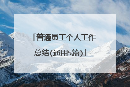 普通员工个人工作总结(通用5篇)