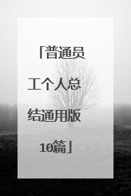 普通员工个人总结通用版10篇