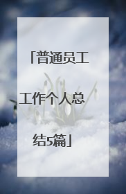 普通员工工作个人总结5篇