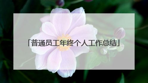 普通员工年终个人工作总结