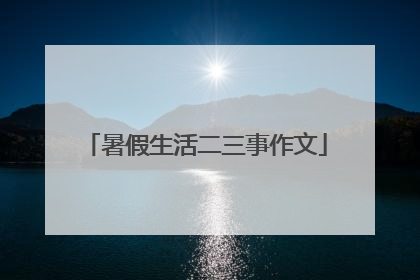 暑假生活二三事作文
