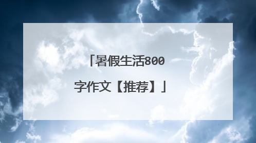 暑假生活800字作文【推荐】