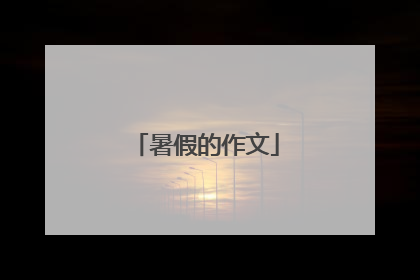 暑假的作文