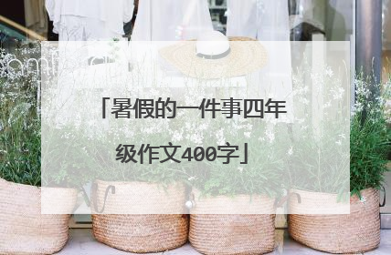 暑假的一件事四年级作文400字
