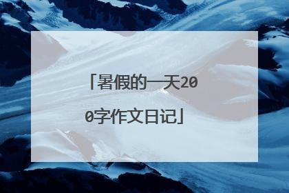 暑假的一天200字作文日记