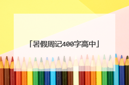 暑假周记400字高中